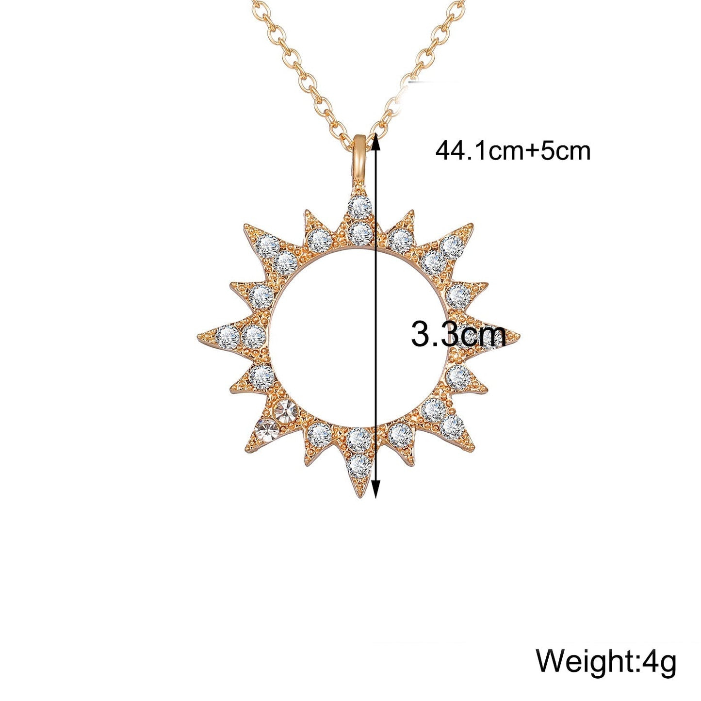 3 Piece Celestial Pave Necklace With Crystals 18K Gold Plated - Bubble Girl