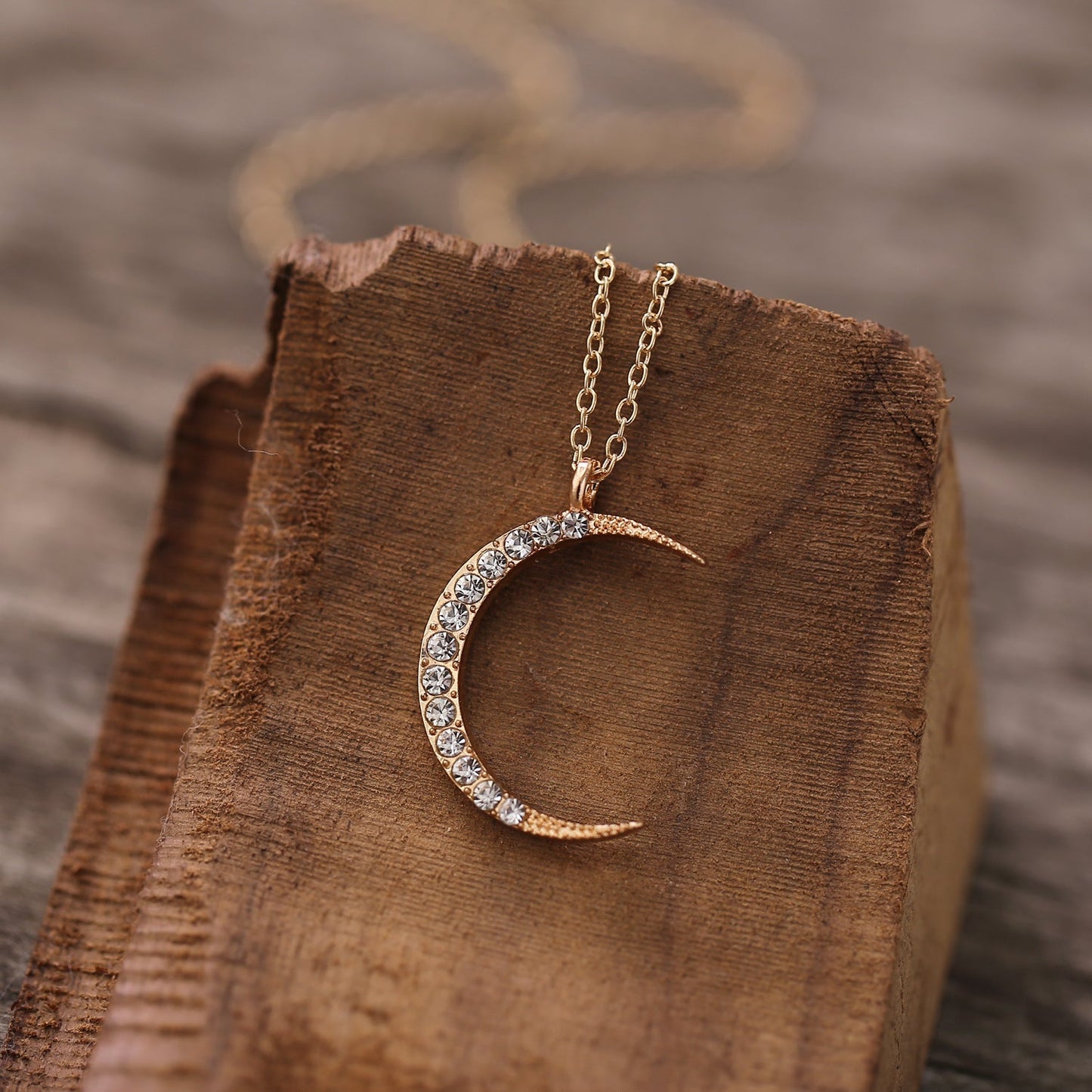3 Piece Celestial Pave Necklace With Crystals 18K Gold Plated - Bubble Girl