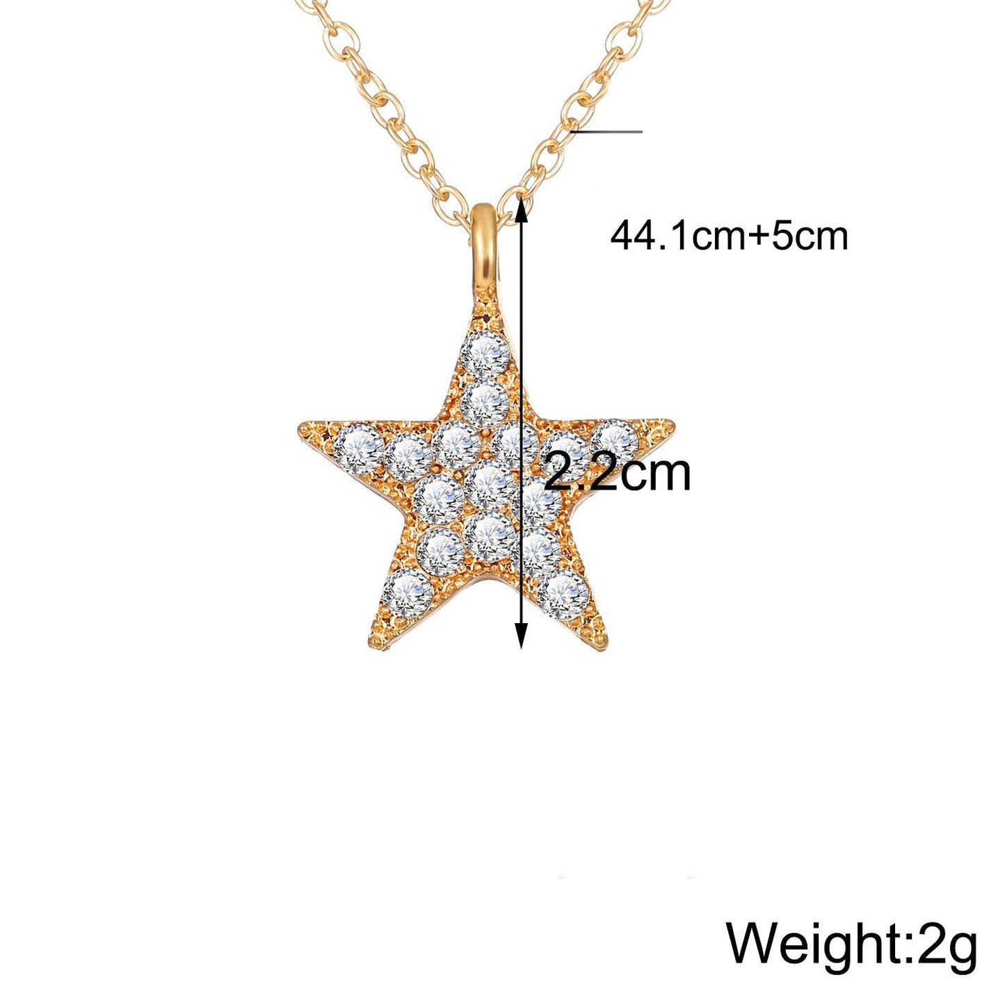 3 Piece Celestial Pave Necklace With Crystals 18K Gold Plated - Bubble Girl