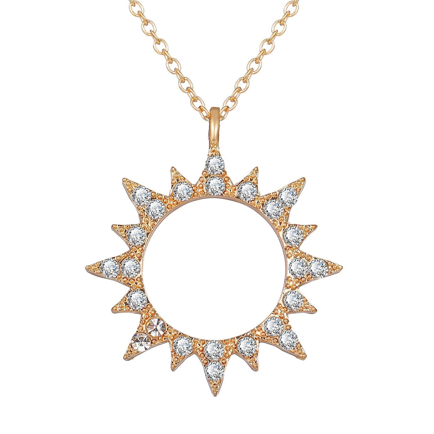 3 Piece Celestial Pave Necklace With Crystals 18K Gold Plated - Bubble Girl