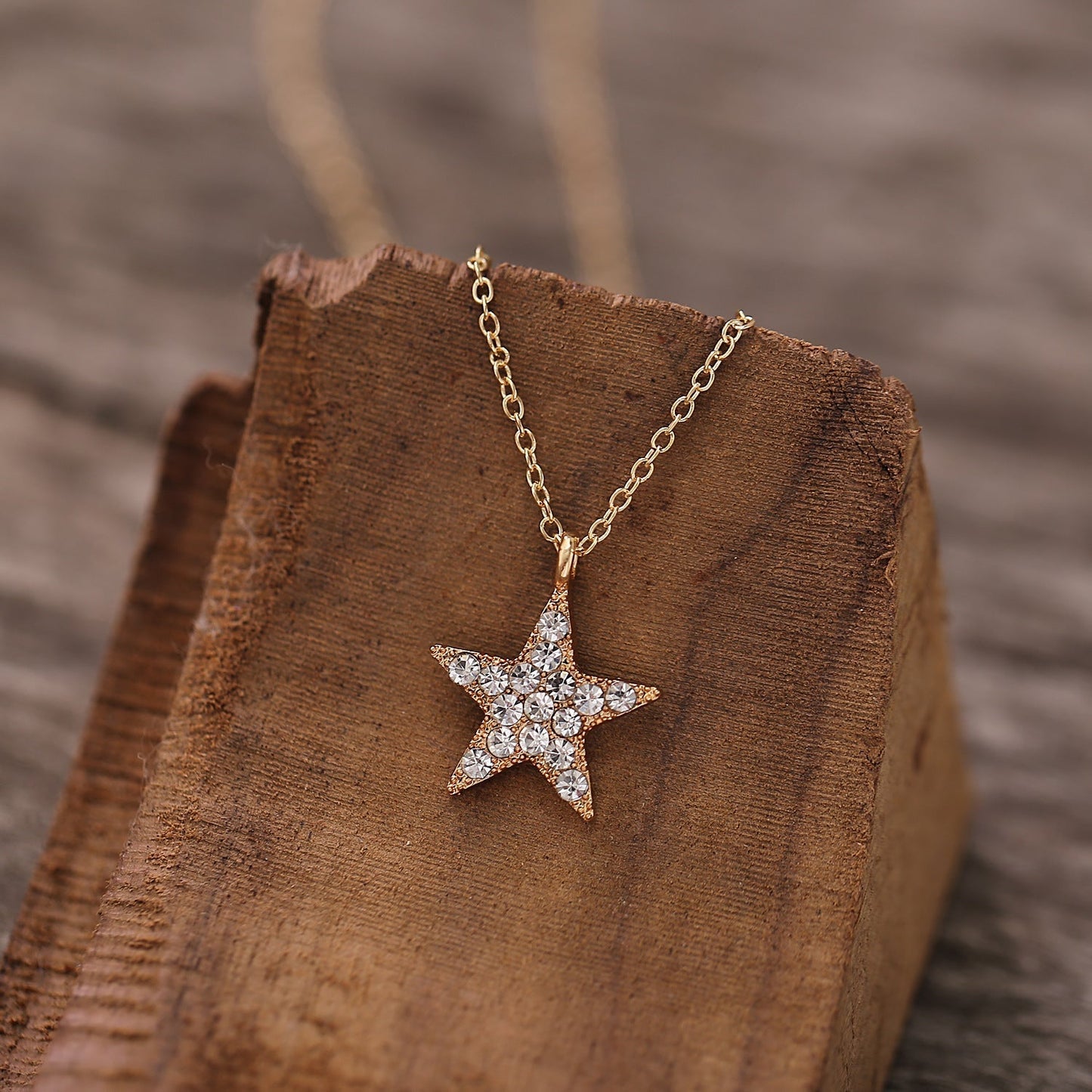 3 Piece Celestial Pave Necklace With Crystals 18K Gold Plated - Bubble Girl