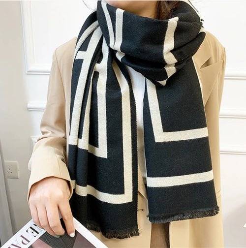 Bohemian Style Cashmere Scarf With Pattern - Bubble Girl