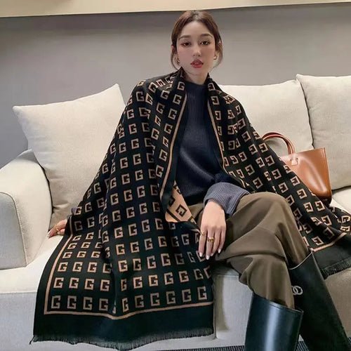 Bohemian Style Cashmere Scarf With Pattern - Bubble Girl