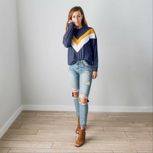 Chevron Long Sleeve Top - Bubble Girl