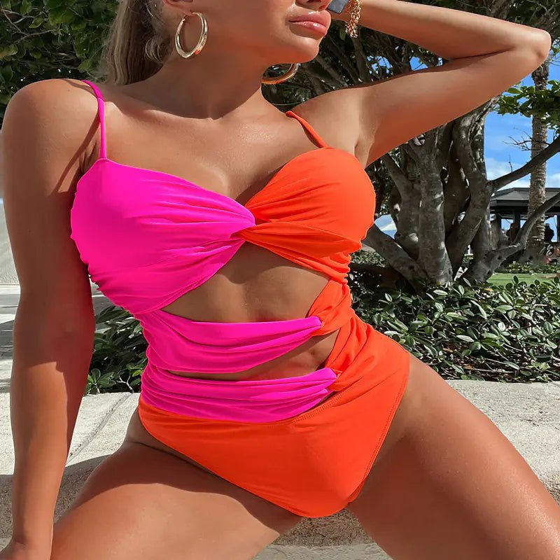 Colorful One - Piece Swimsuit Swimwear - Bubble Girl