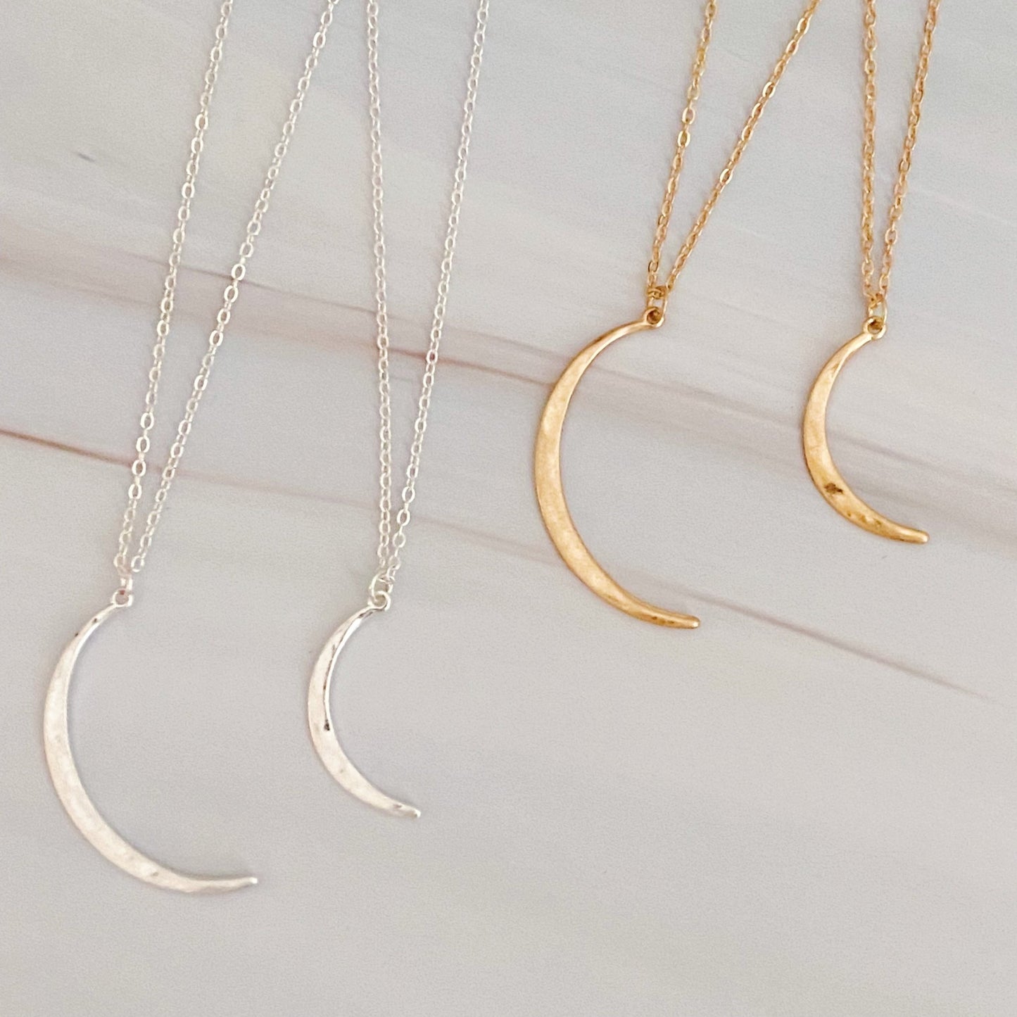 Crescent Duo Necklace Set Of 2 - Bubble Girl