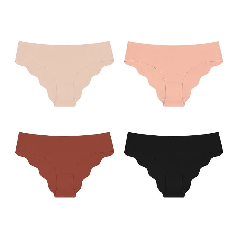 Cut Laser Design Ladies Low Waist No Trace Panty Women Comfortable Ice Silk Invisible Seamless Panties - Bubble Girl