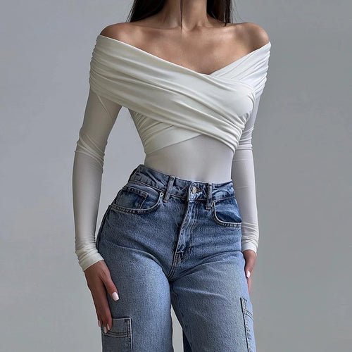 Front Crossing Long Sleeve Bodysuit - Bubble Girl