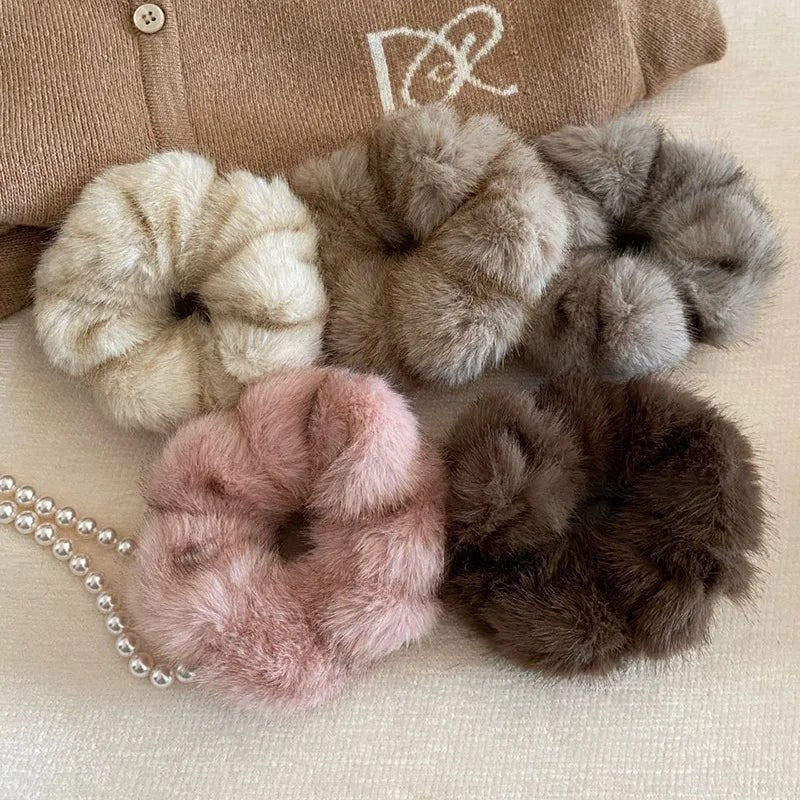 Fur Elastic Hair Bands Scrunchies - Bubble Girl