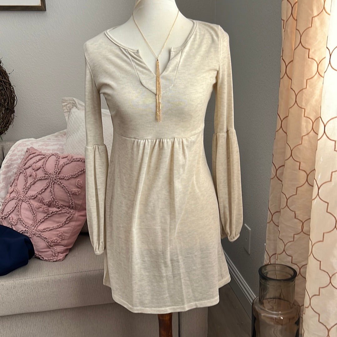 Ivory heathered knit dress - Bubble Girl