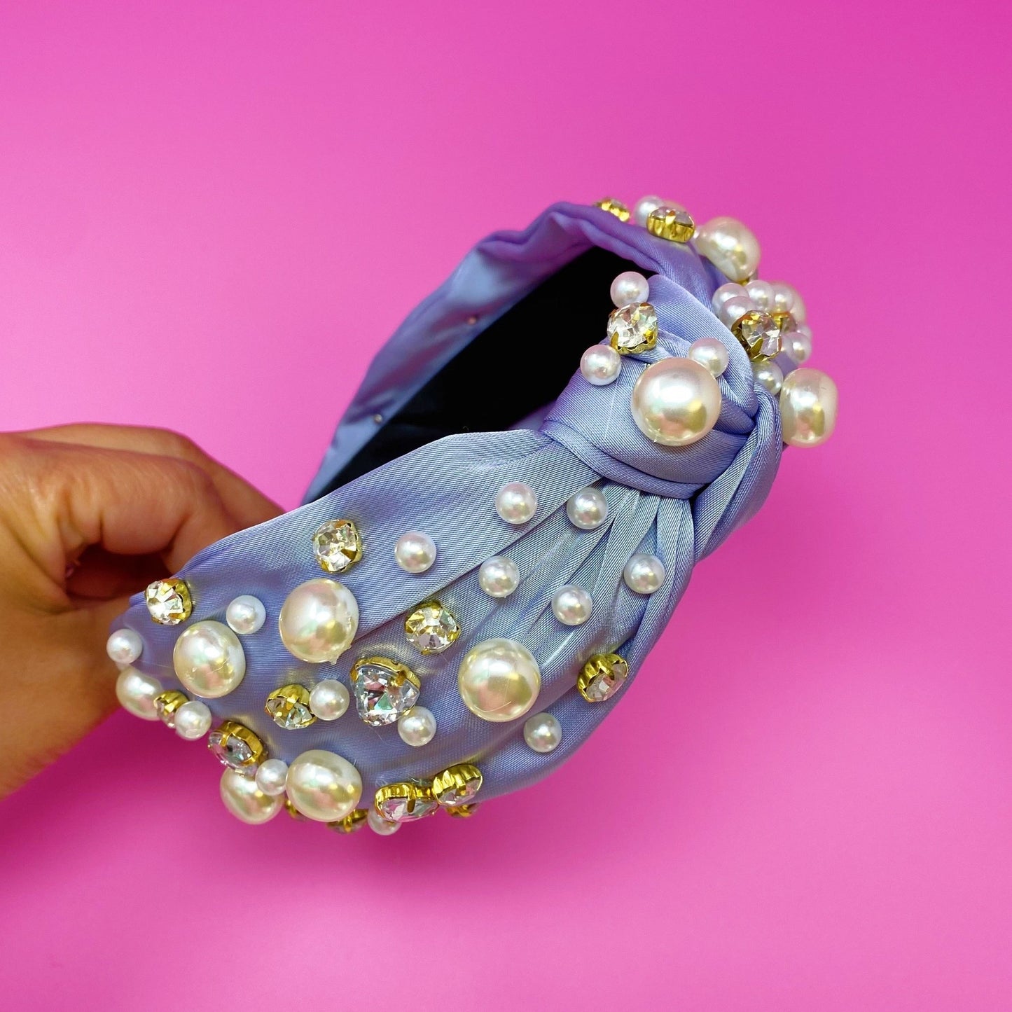 Jeweled Satin Headband - Bubble Girl