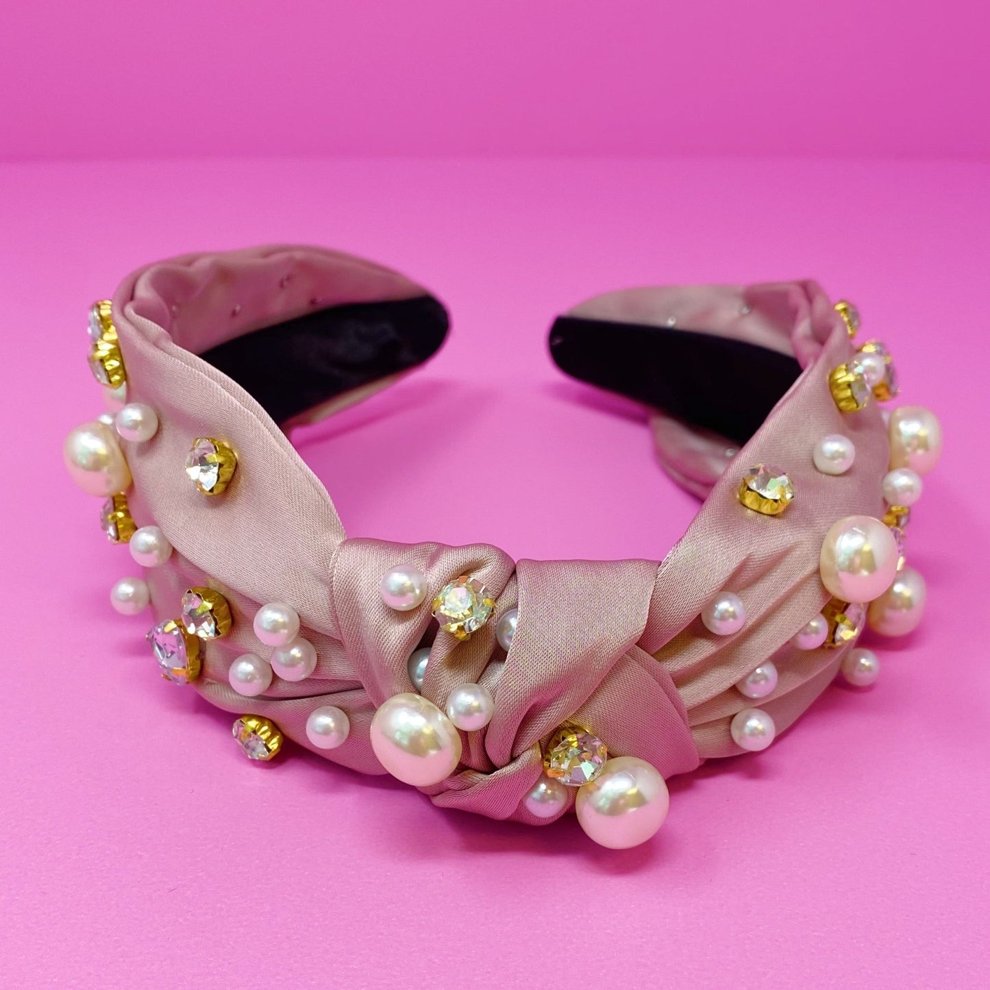 Jeweled Satin Headband - Bubble Girl