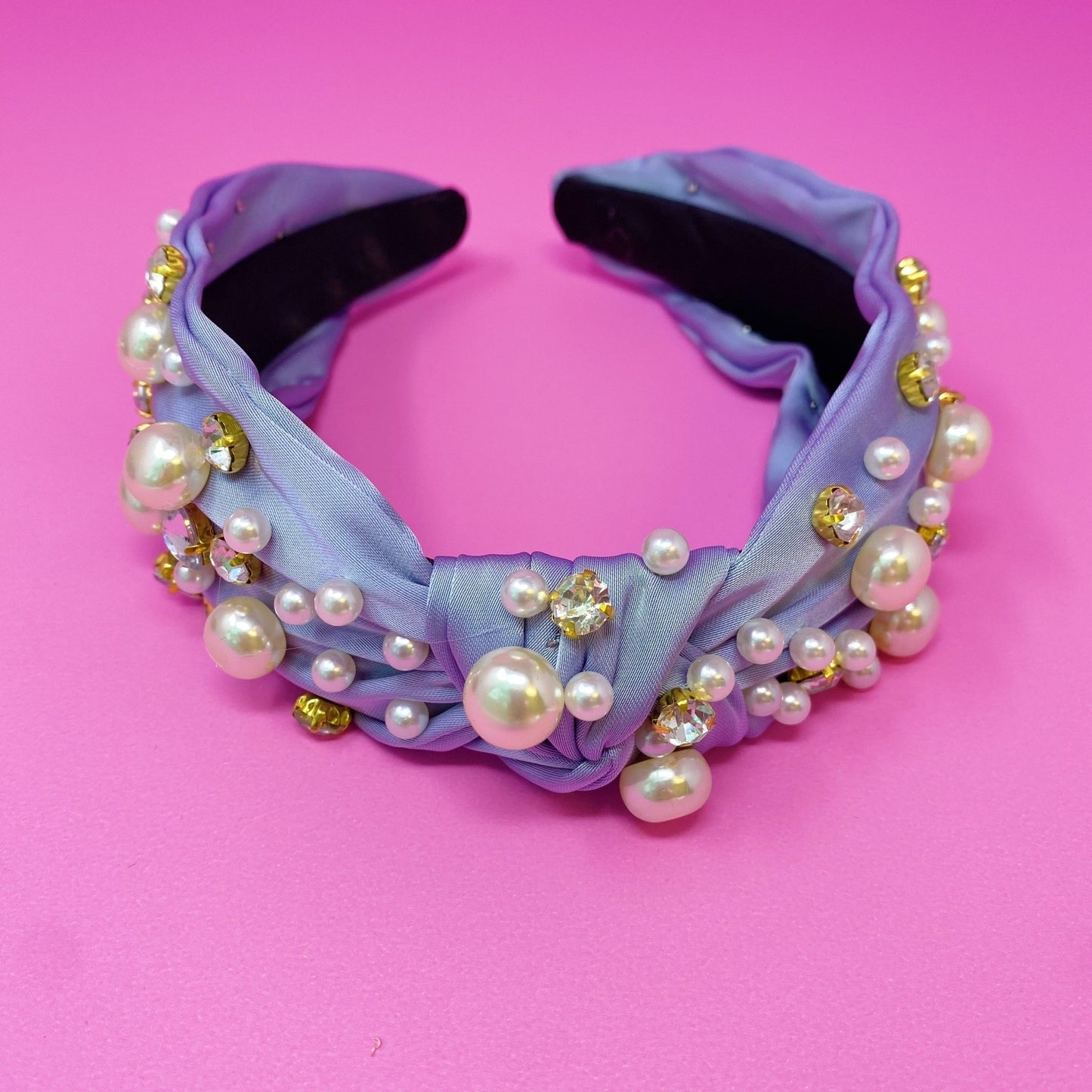 Jeweled Satin Headband - Bubble Girl