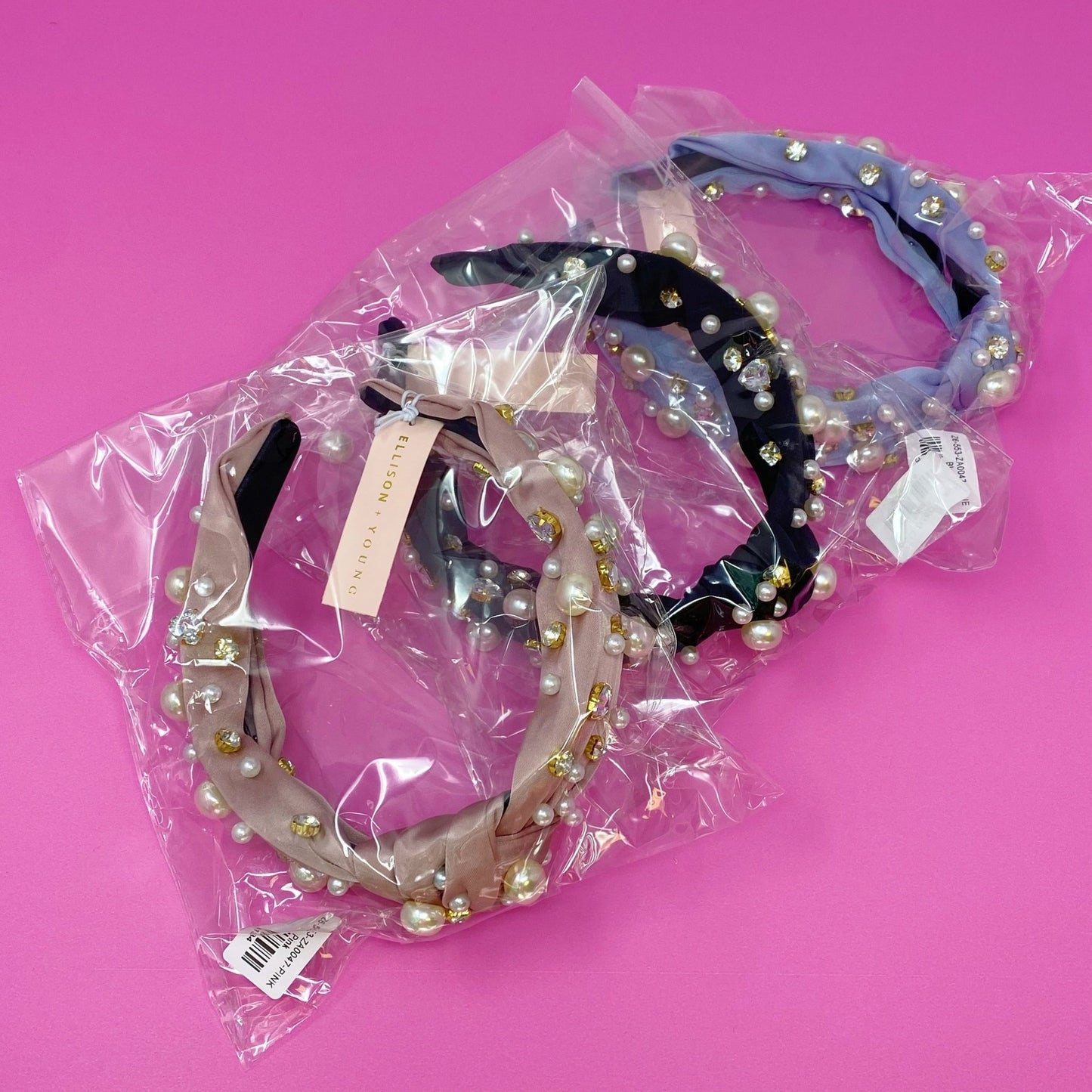 Jeweled Satin Headband - Bubble Girl