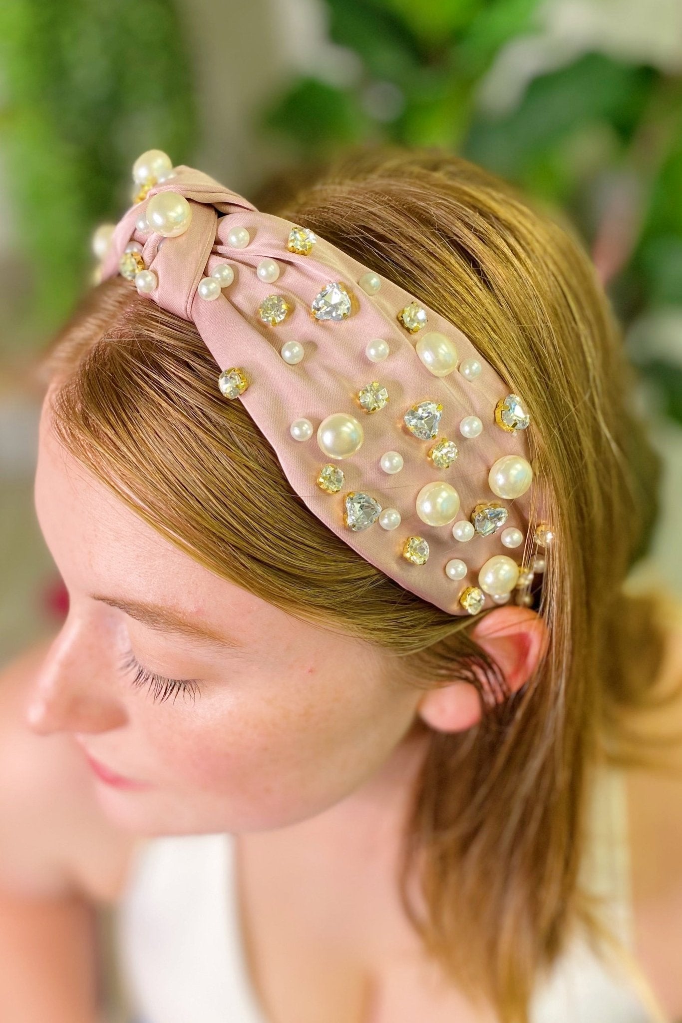 Jeweled Satin Headband - Bubble Girl