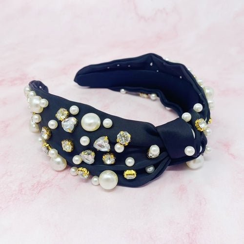 Jeweled Satin Headband - Bubble Girl