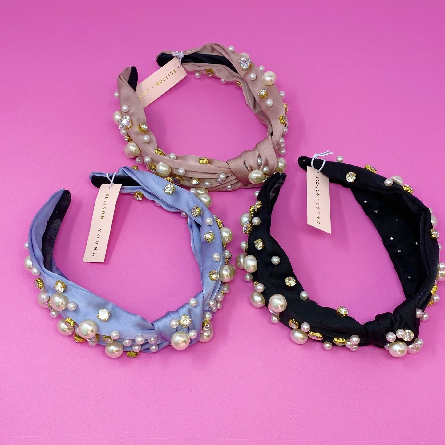 Jeweled Satin Headband - Bubble Girl