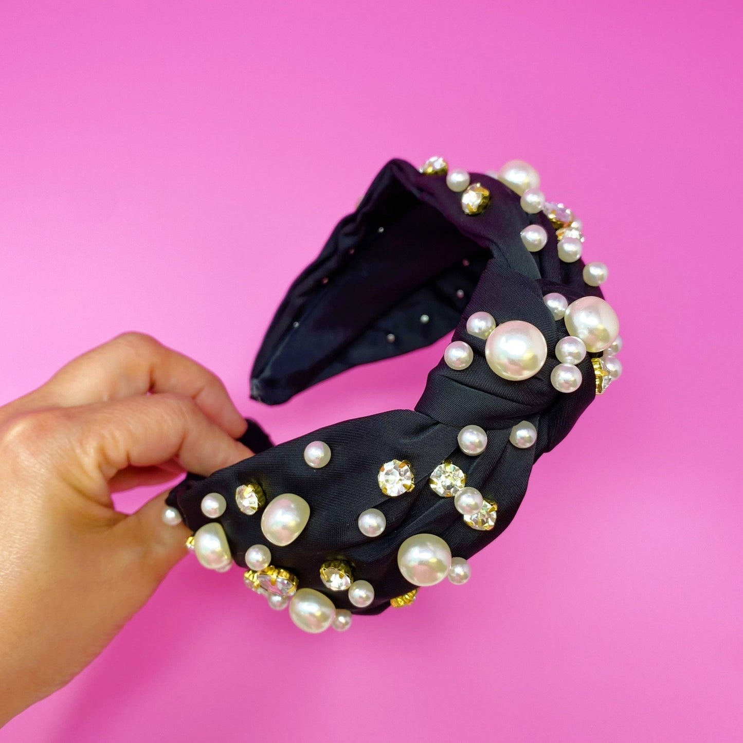 Jeweled Satin Headband - Bubble Girl
