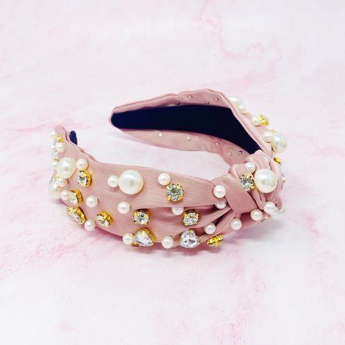 Jeweled Satin Headband - Bubble Girl