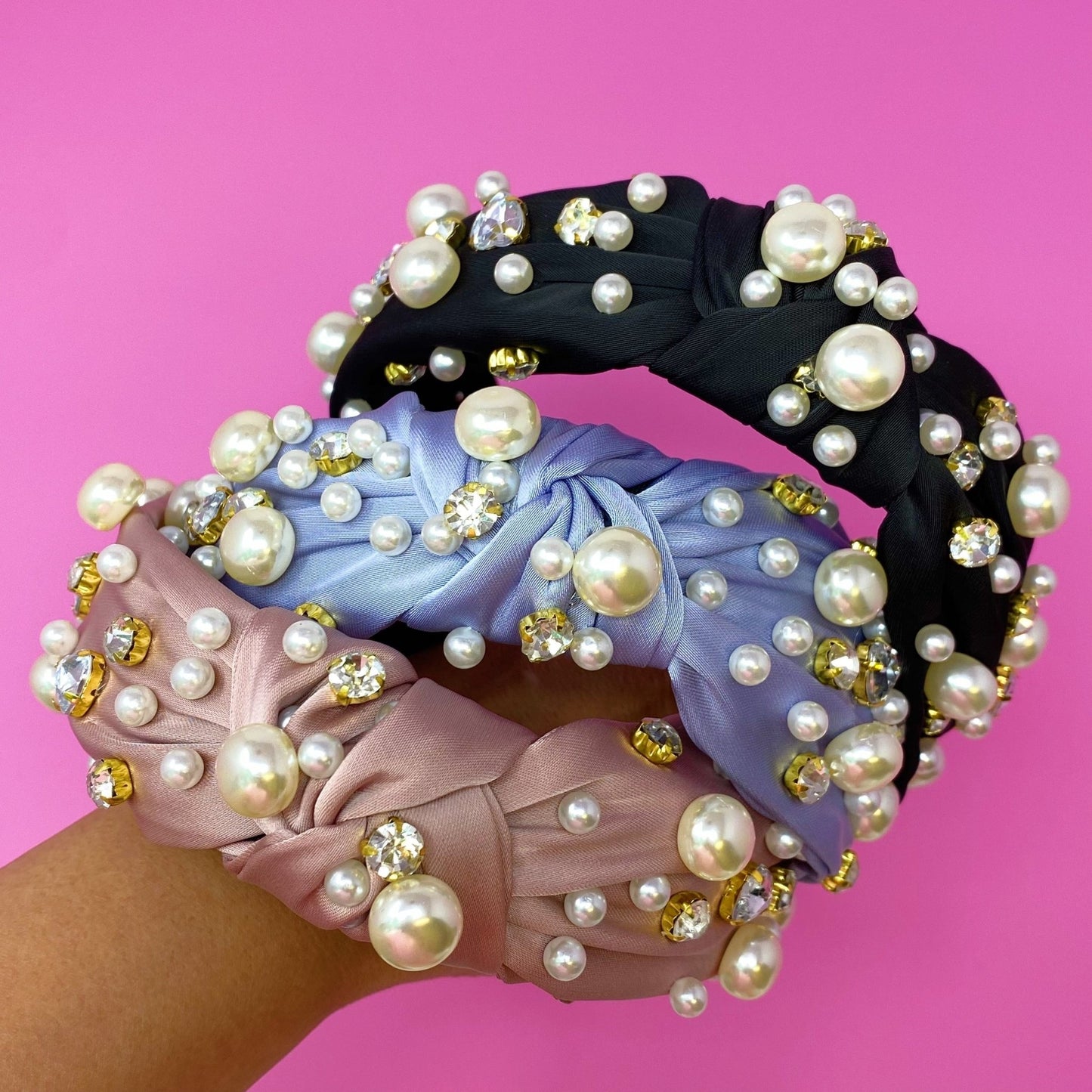 Jeweled Satin Headband - Bubble Girl