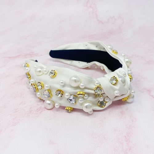 Jeweled Satin Headband - Bubble Girl