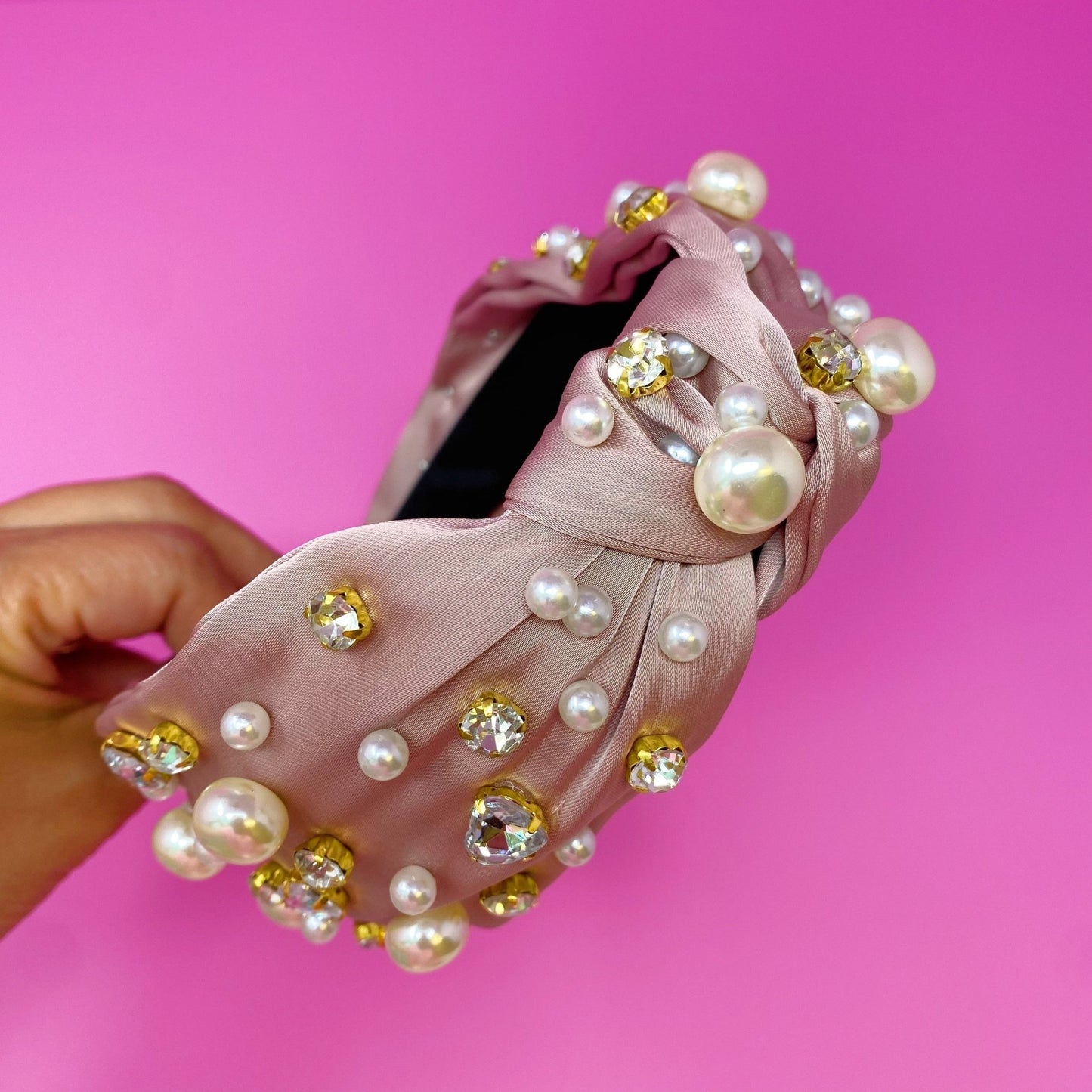 Jeweled Satin Headband - Bubble Girl