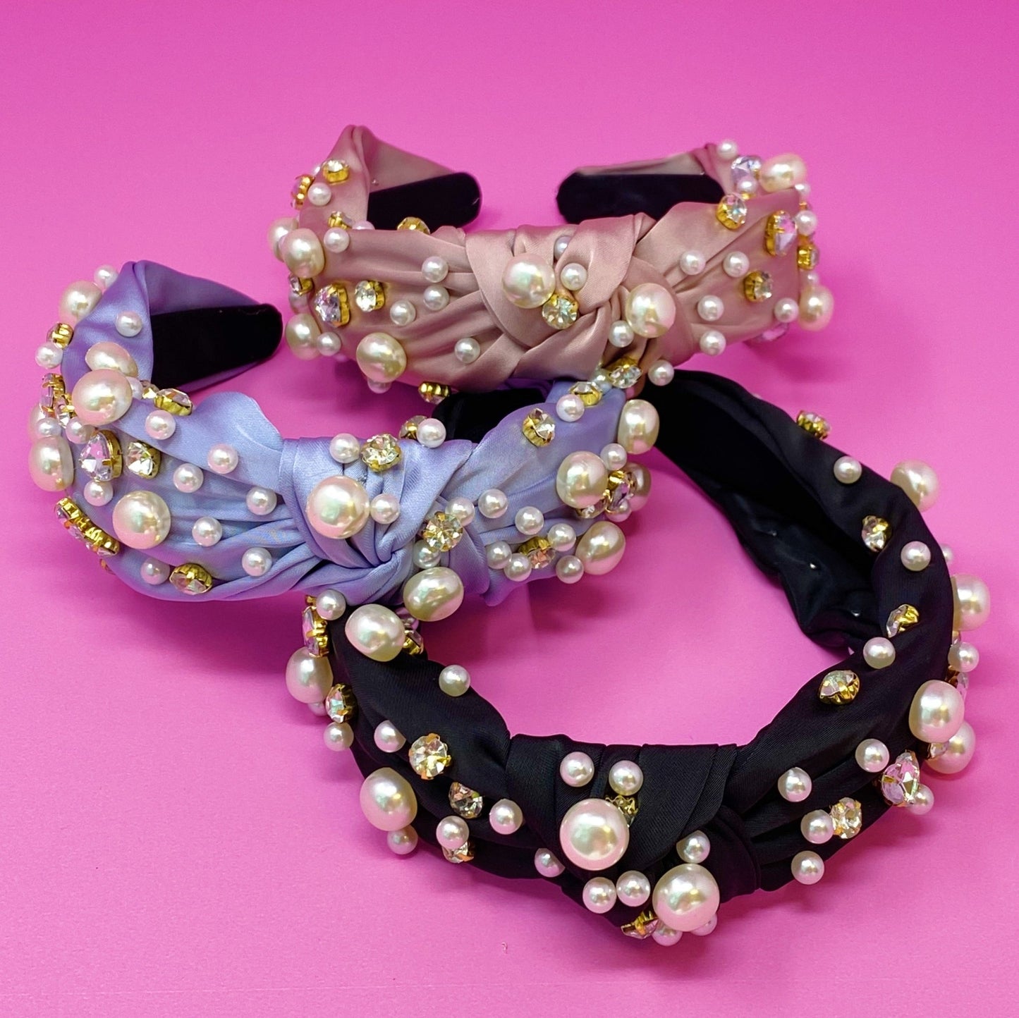 Jeweled Satin Headband - Bubble Girl