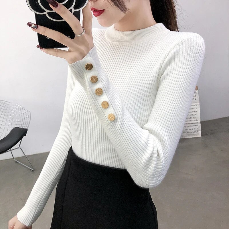 Knitted Winter Pullover Sweater - Bubble Girl