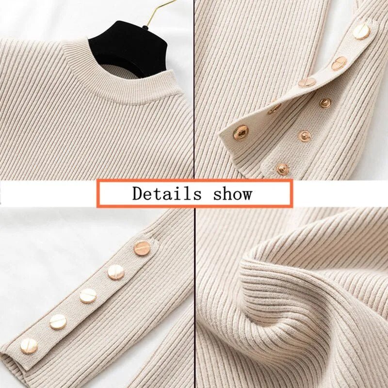Knitted Winter Pullover Sweater - Bubble Girl