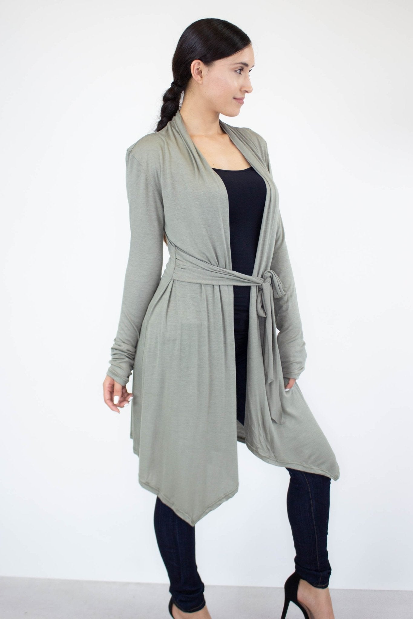 Light Weight Waist Tie Cardigan - Bubble Girl