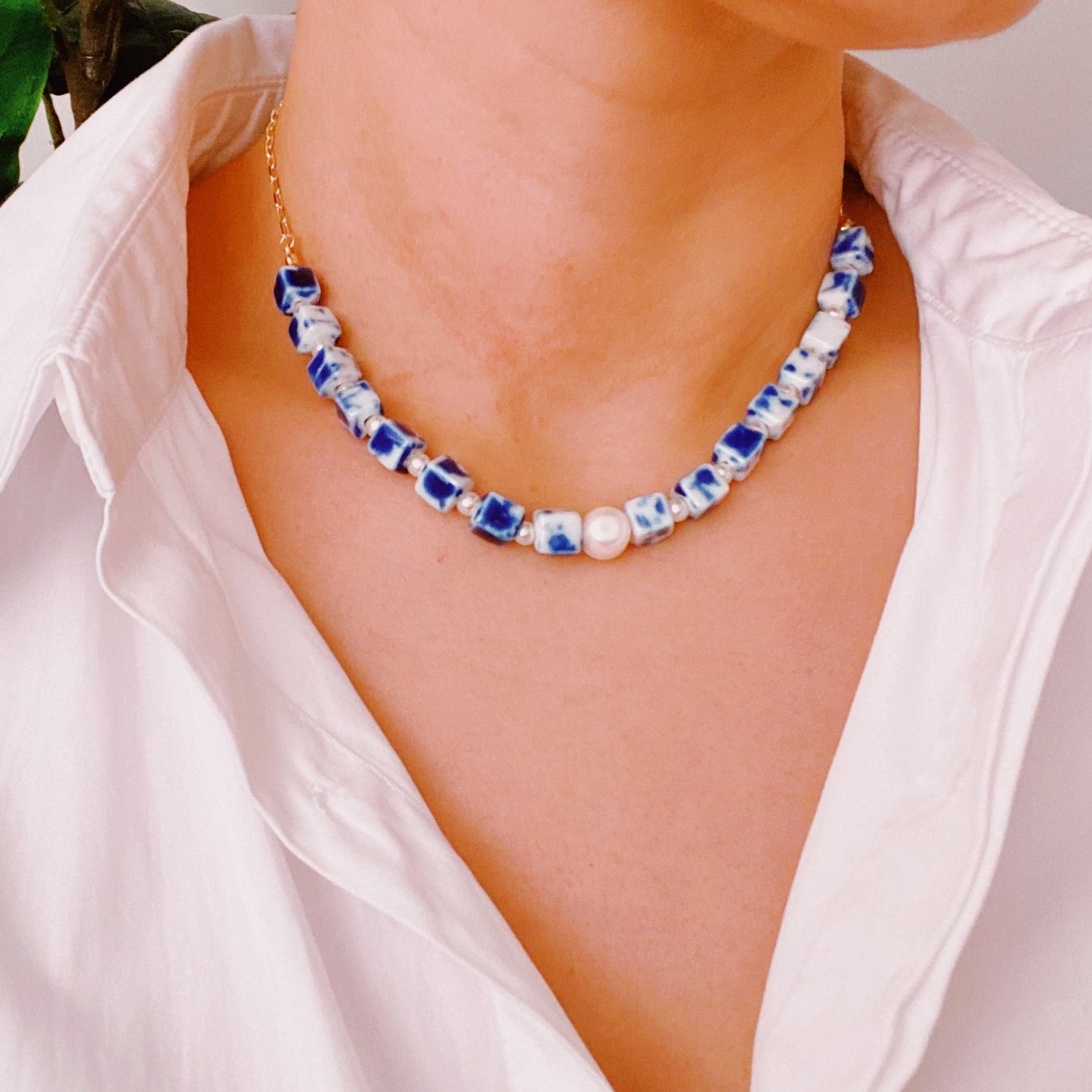 Santorini Touch Freshwater Pearl Necklace - Bubble Girl