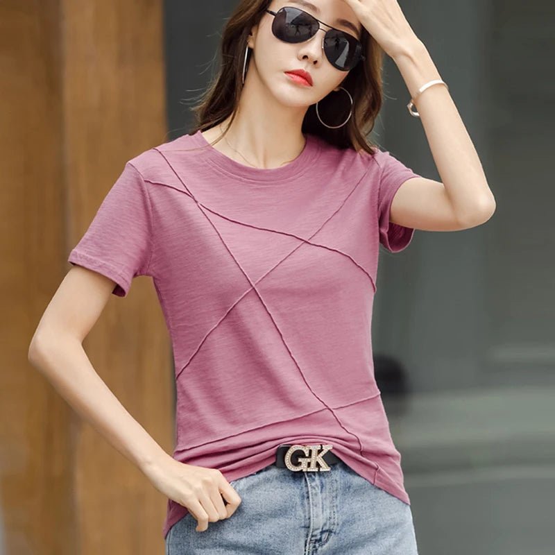 Slim Cotton Bamboo Women O - Neck T-Shirt - Bubble Girl