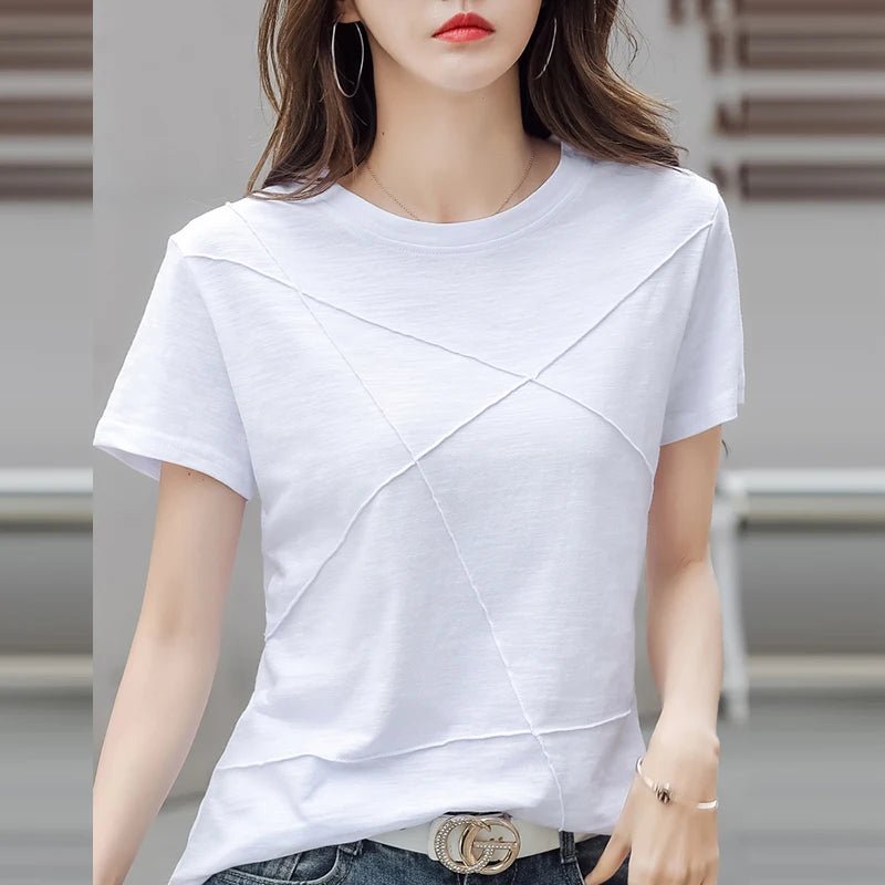Slim Cotton Bamboo Women O - Neck T-Shirt - Bubble Girl