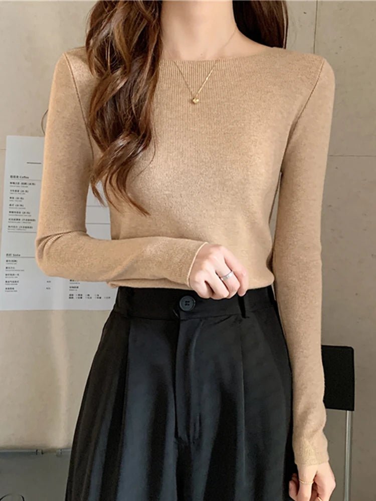 Slim Knitted Pullover Sweater - Bubble Girl