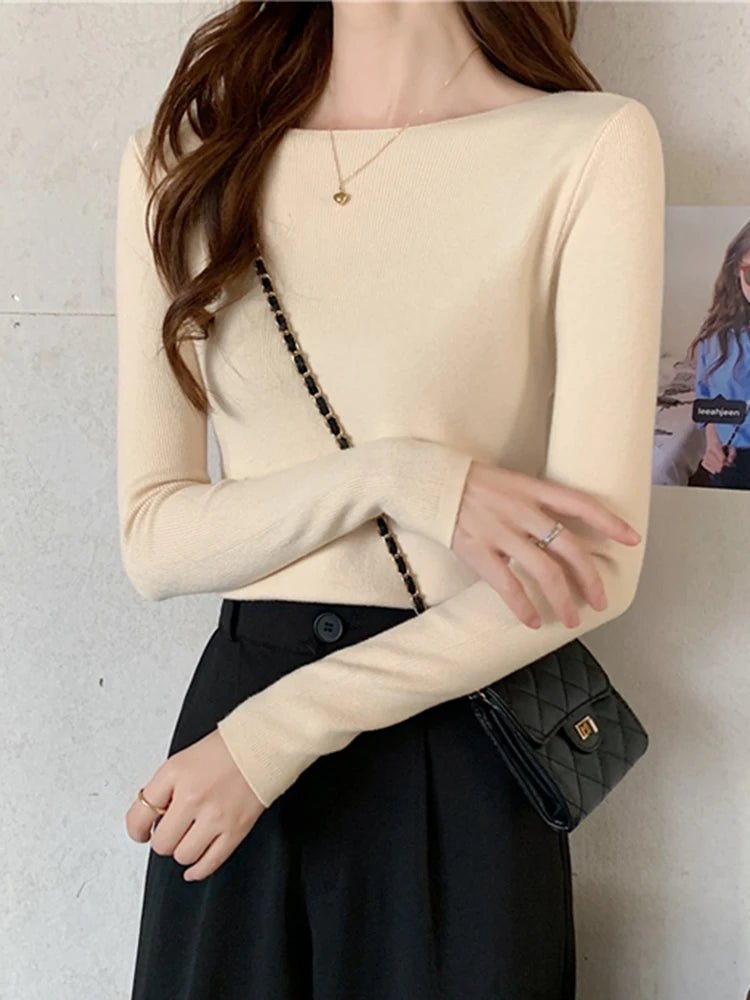 Slim Knitted Pullover Sweater - Bubble Girl