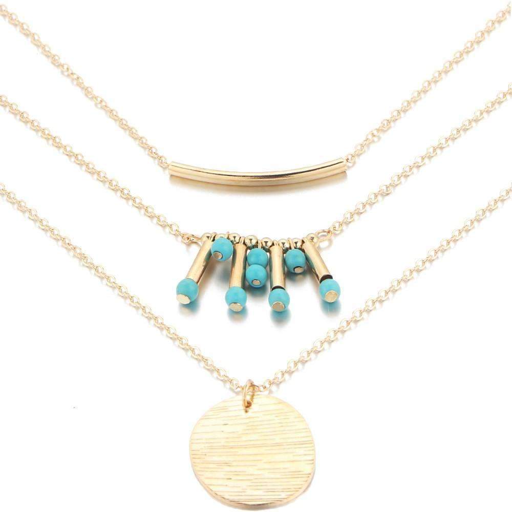 Turquoise Multilayer Necklace - Bubble Girl
