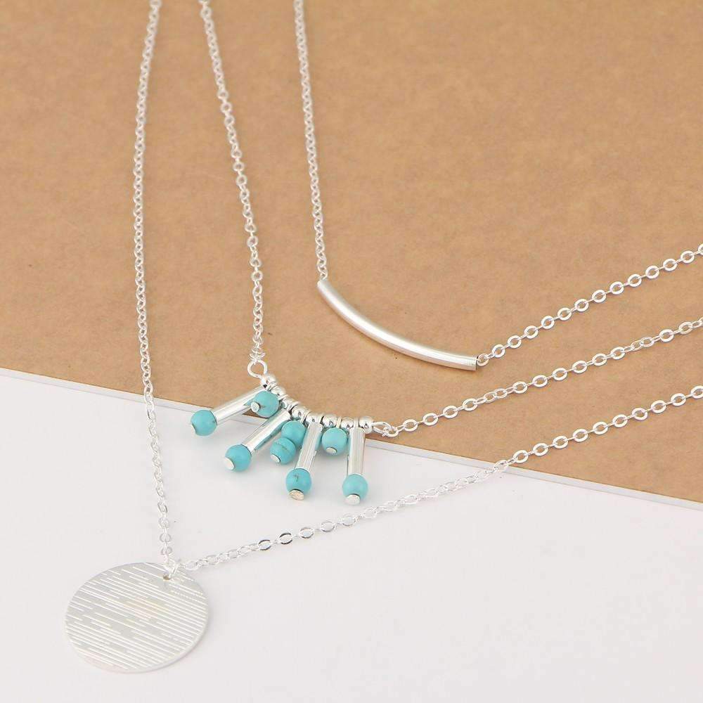 Turquoise Multilayer Necklace - Bubble Girl
