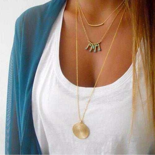 Turquoise Multilayer Necklace - Bubble Girl