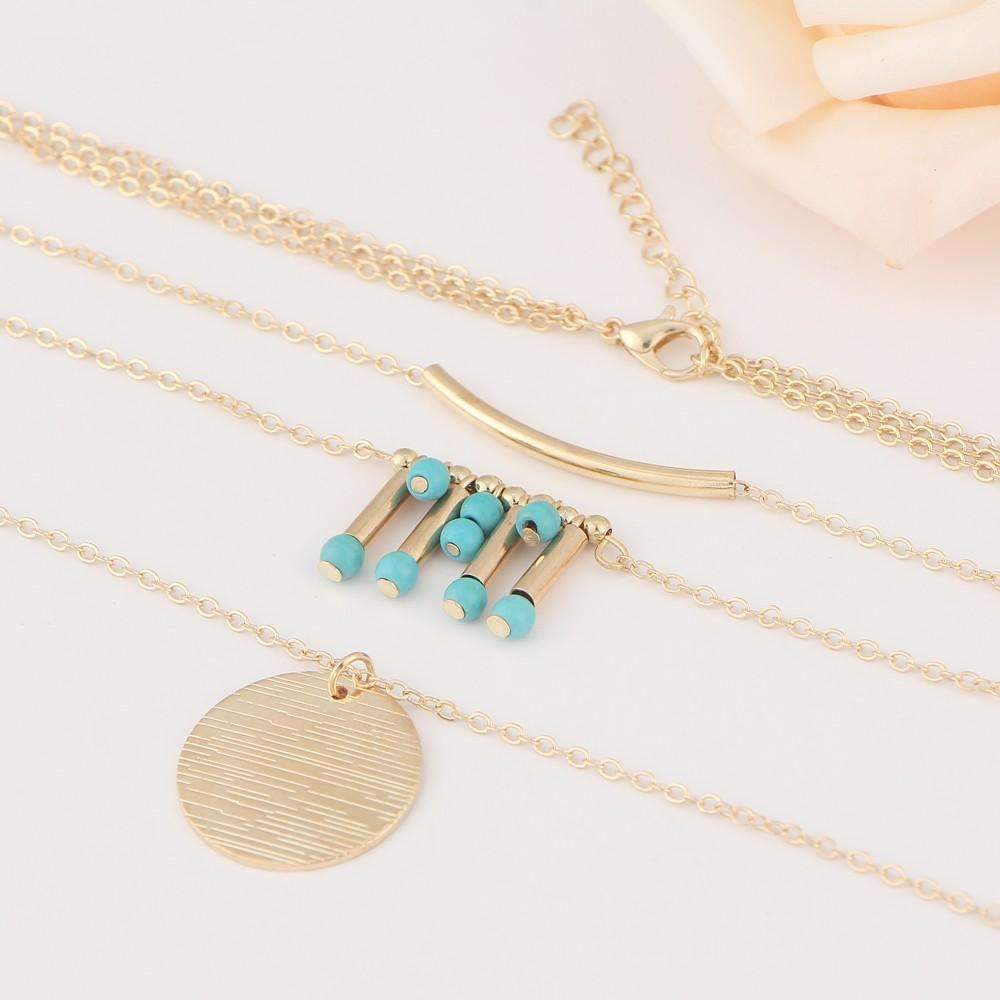 Turquoise Multilayer Necklace - Bubble Girl