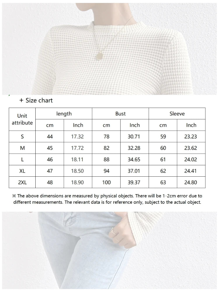 Waffle Knit Long Sleeve Folds T Shirt - Bubble Girl