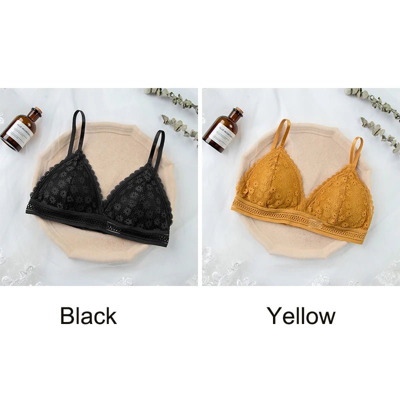 Women Lace Bra Comfortable Stretch Triangle Cup - Bubble Girl