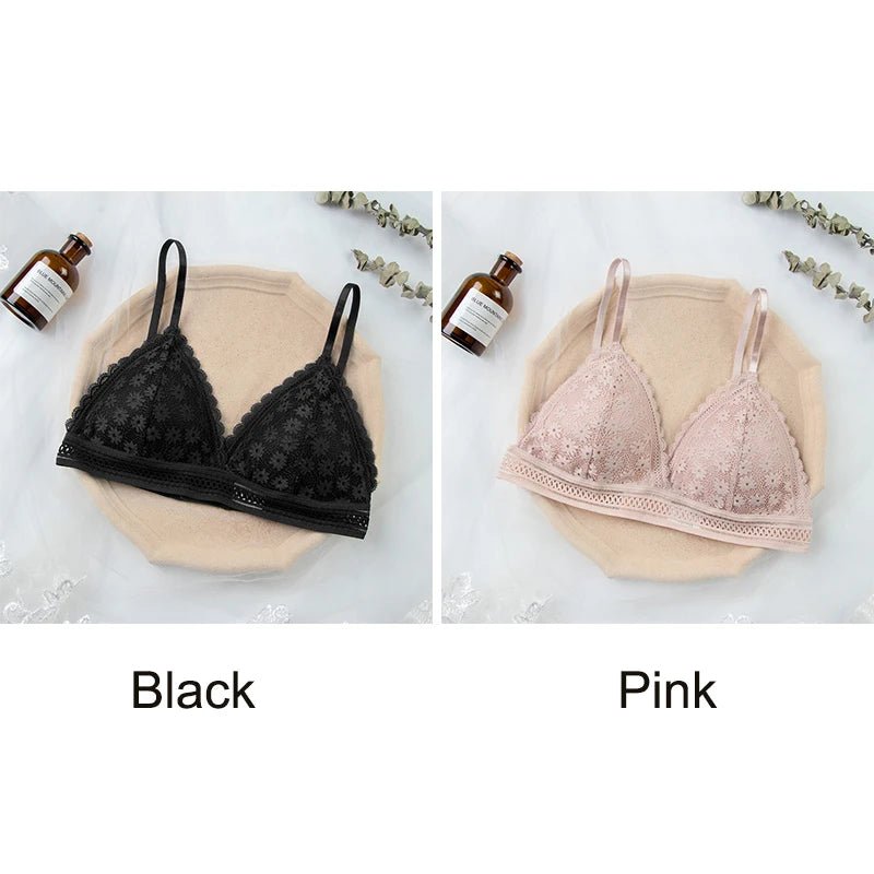 Women Lace Bra Comfortable Stretch Triangle Cup - Bubble Girl