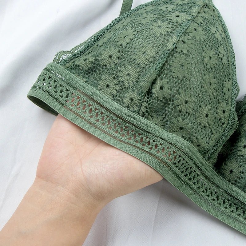 Women Lace Bra Comfortable Stretch Triangle Cup - Bubble Girl
