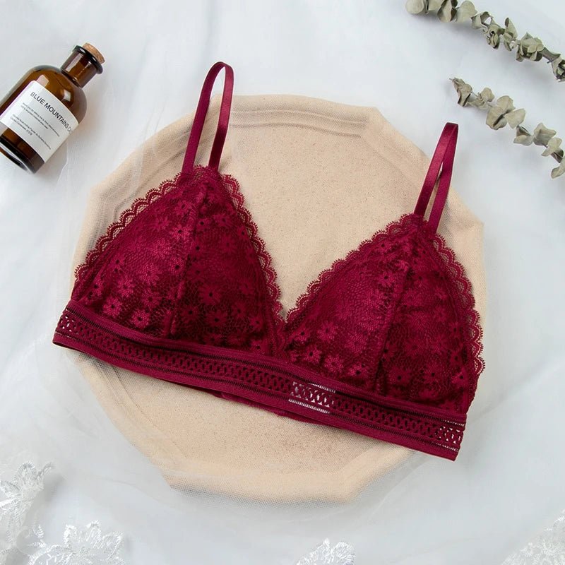 Women Lace Bra Comfortable Stretch Triangle Cup - Bubble Girl