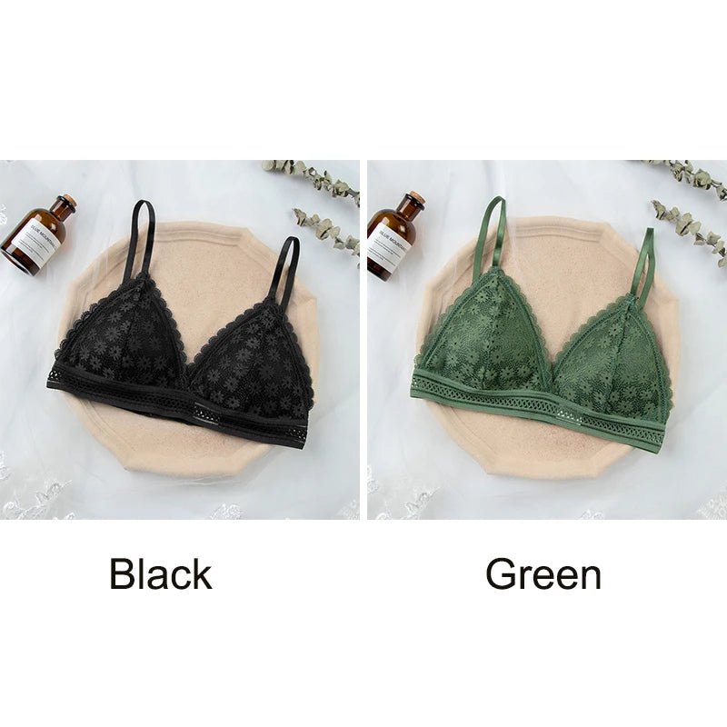 Women Lace Bra Comfortable Stretch Triangle Cup - Bubble Girl
