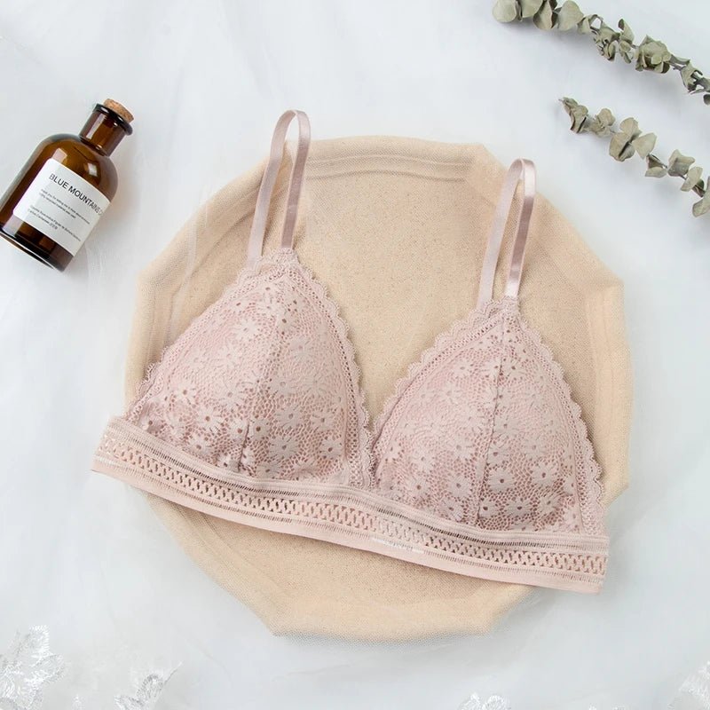 Women Lace Bra Comfortable Stretch Triangle Cup - Bubble Girl
