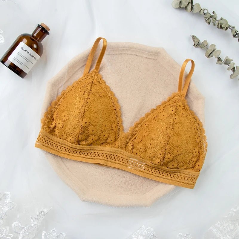 Women Lace Bra Comfortable Stretch Triangle Cup - Bubble Girl