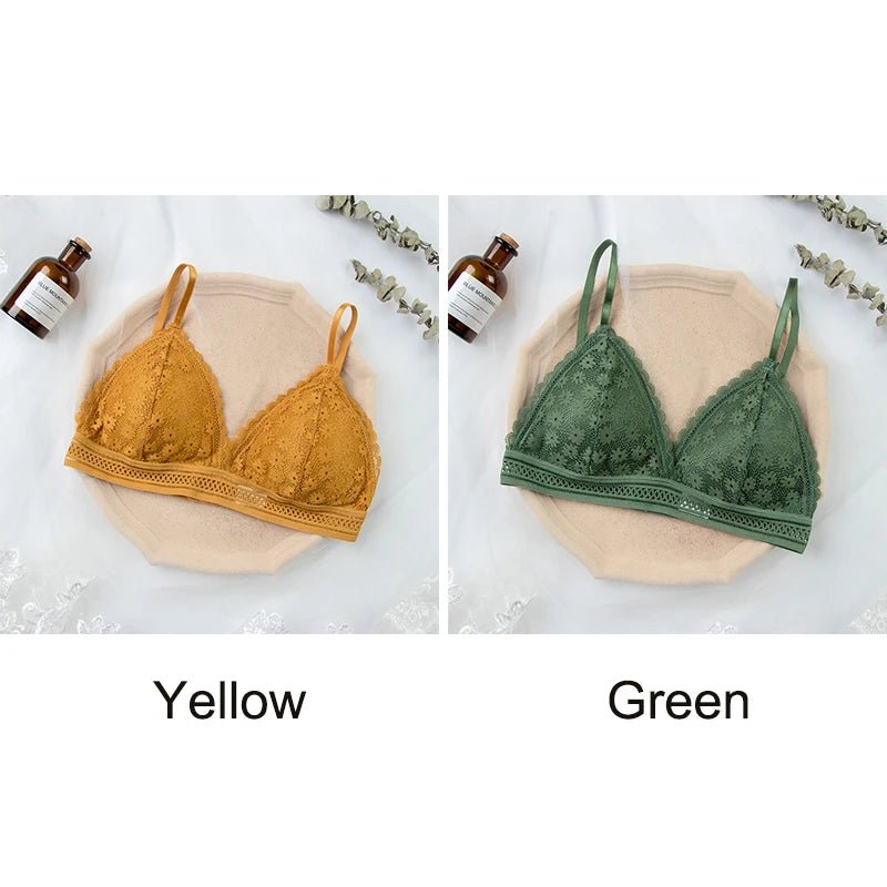 Women Lace Bra Comfortable Stretch Triangle Cup - Bubble Girl