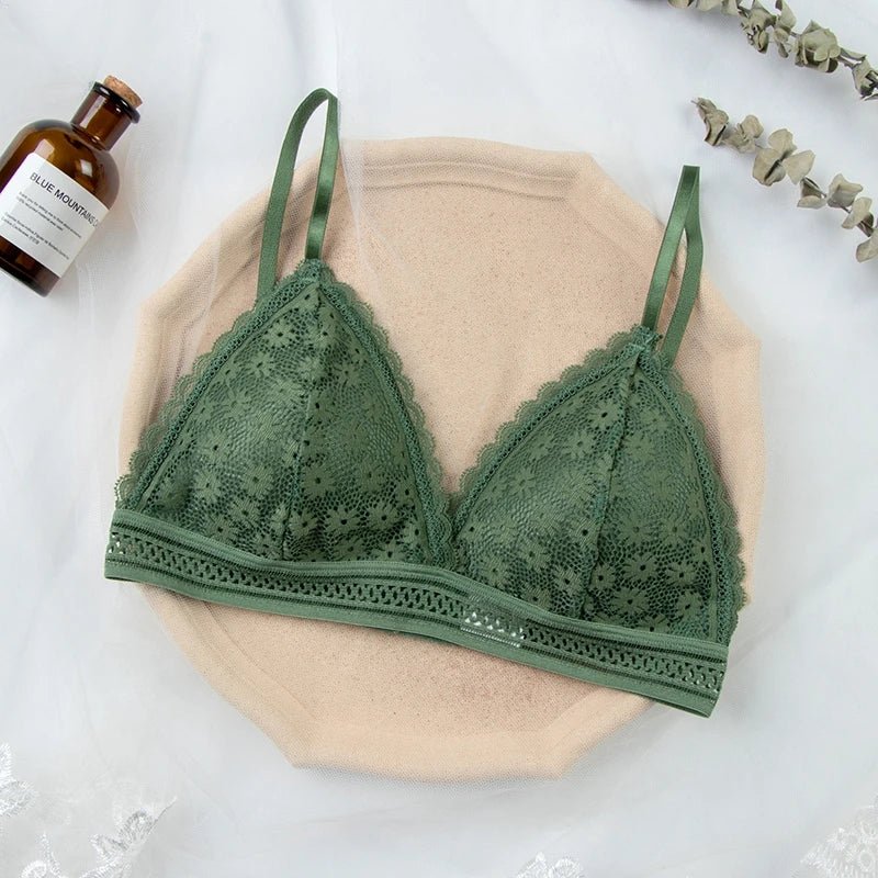 Women Lace Bra Comfortable Stretch Triangle Cup - Bubble Girl