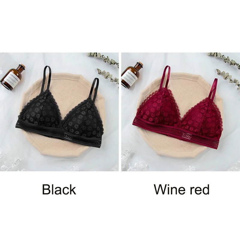 Women Lace Bra Comfortable Stretch Triangle Cup - Bubble Girl